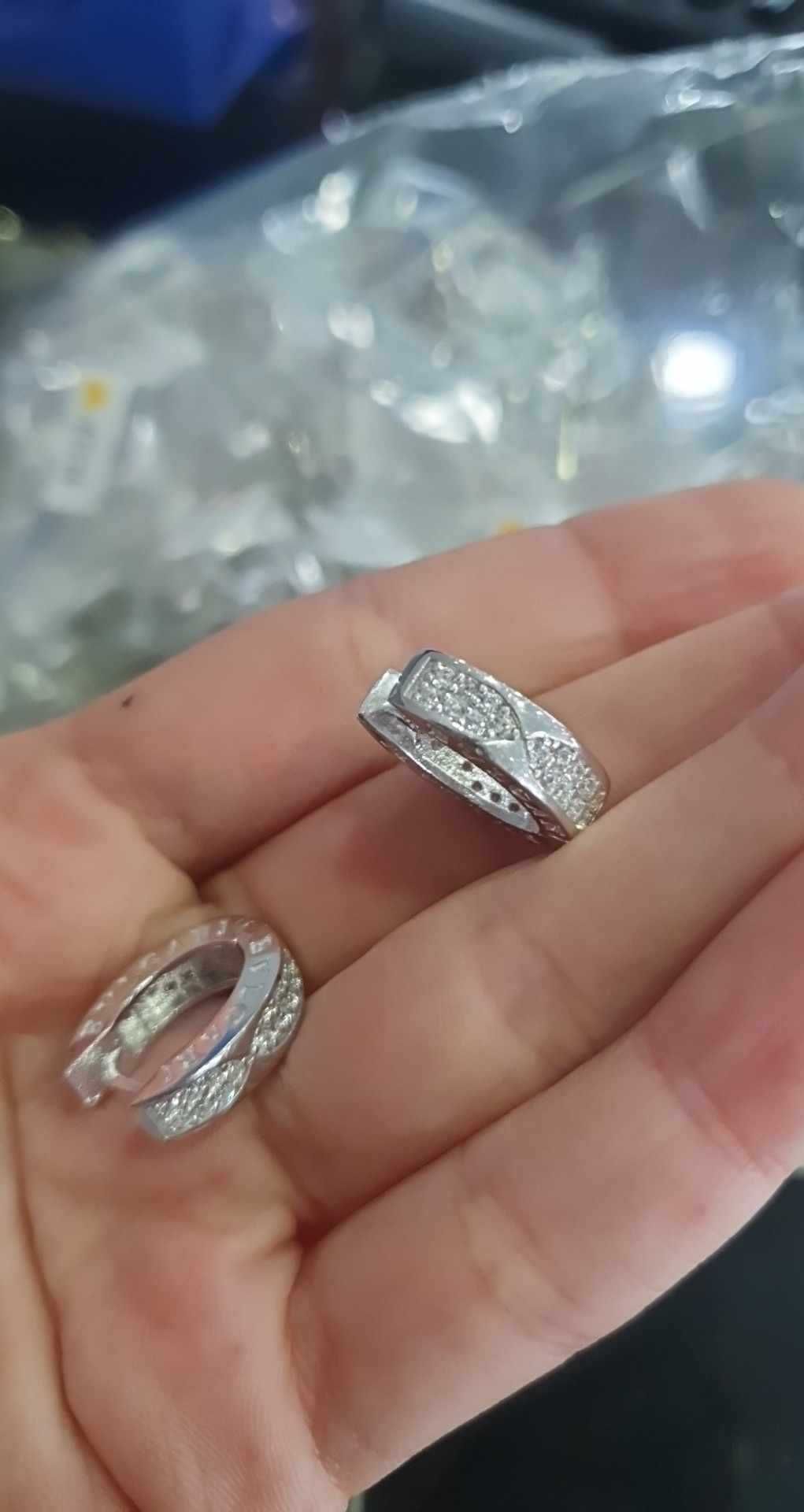 НОВИ!Сребърни обеци Bulgari