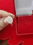 AG46,inel argint 925,nou/marcat, zirconii albe, model lacrima,reducere