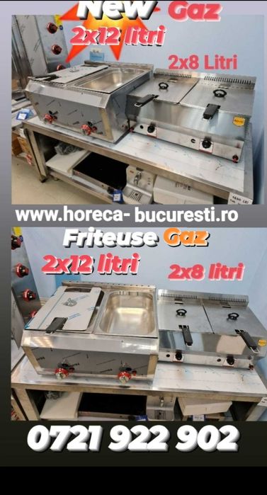 FRITEUZA Gaz Profesionala  dubla HoReCa / Friptoza Gaz / Fritoza Gaz