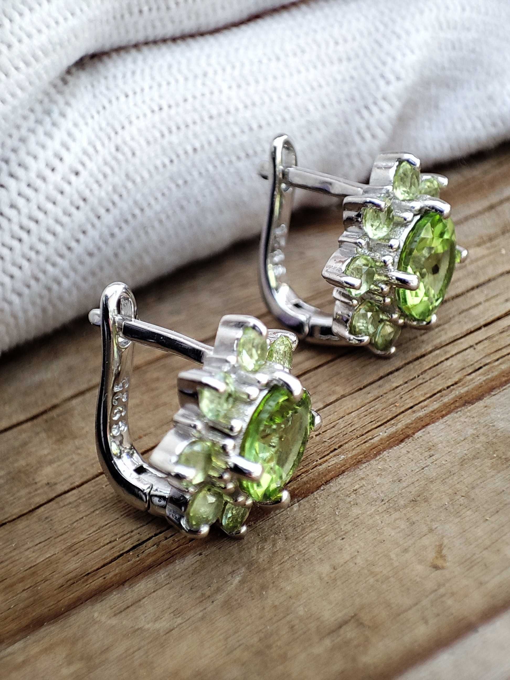 925 Cercei Argint Cu Peridot