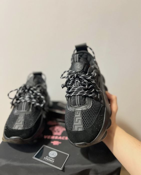Adidasi versace chain reaction negrii  40-44