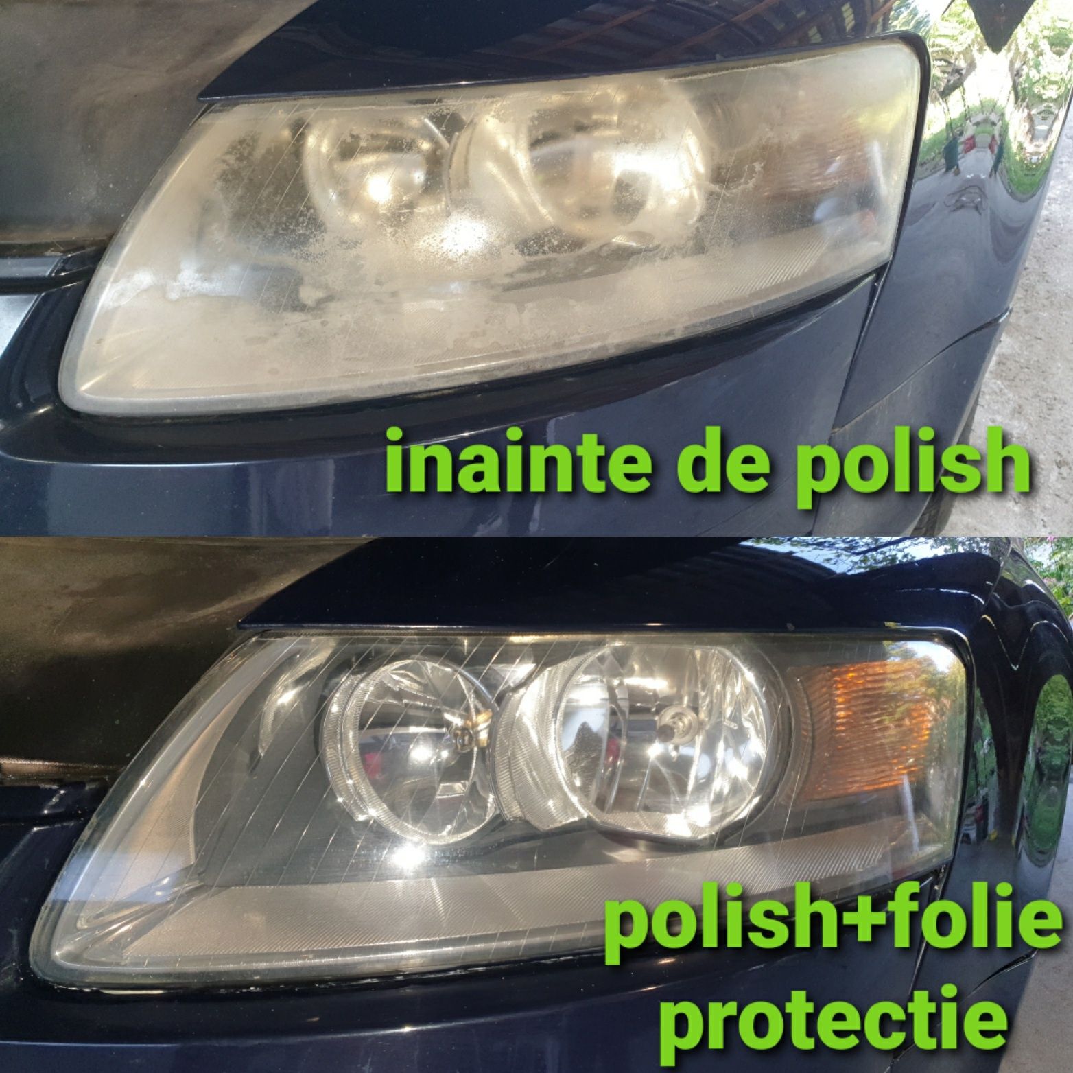 Polish faruri + folie protectie (Oraguard )