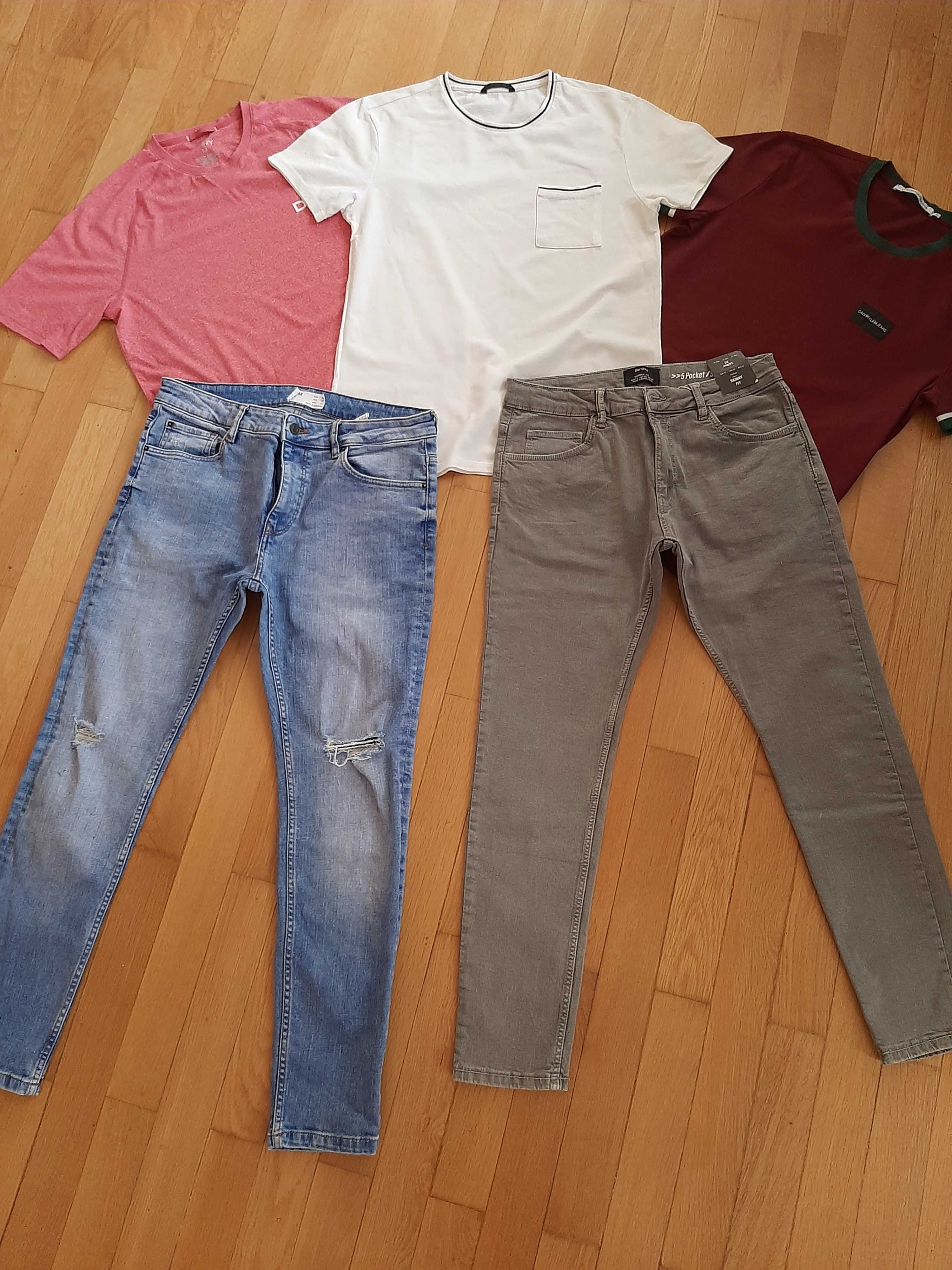 Мъжки къси и дълги дънки Bershka, блузи Calvin Klein, DKNY, размер М