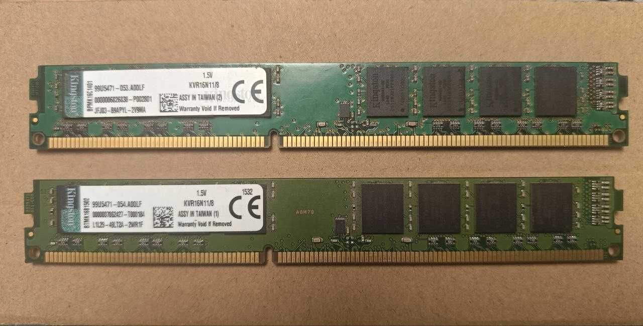 Оперативаня память Kingston  ddr 3, 8gb x2, 1600гц