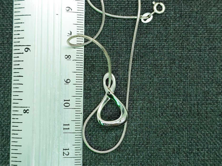 Pandantiv cu lanț din argint 925, accent diamant (RDIA) — lanț 40 cm