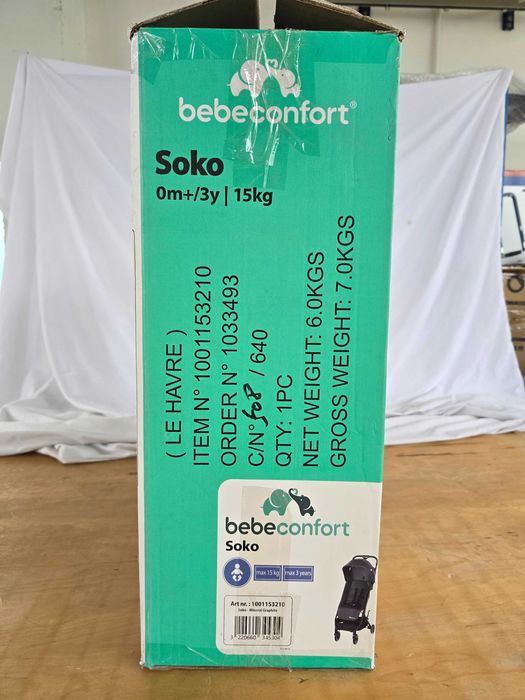 Cărucior Bebeconfort Soko Ultra Compact,până la 3,5 ani, 0-15 kg,Negru