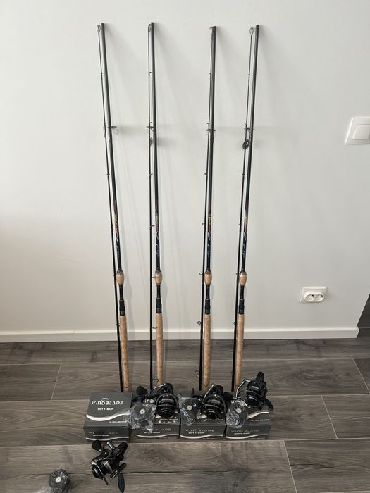 Set 4 Lansete WhiteFox B-4, 2.70m plus 4 Wind Blade SI11-60F