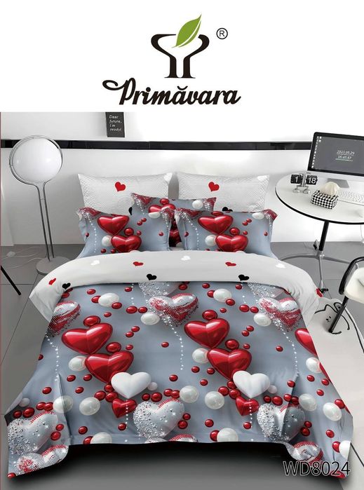 Noutăți în stoc! 
Lenjerii 4 piese cu cearceaf elastic, model 5D