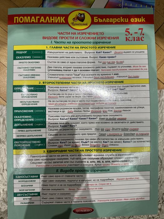 Помагала за 7-ми клас