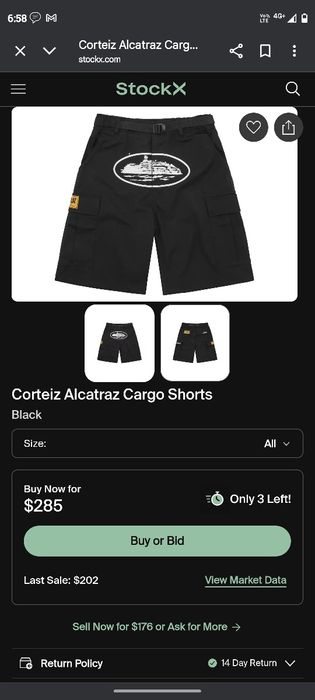 Оригинални къси панталони Cargo Corteiz от StockX