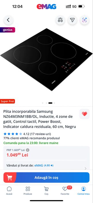 Plita Samsung noua cu inductie