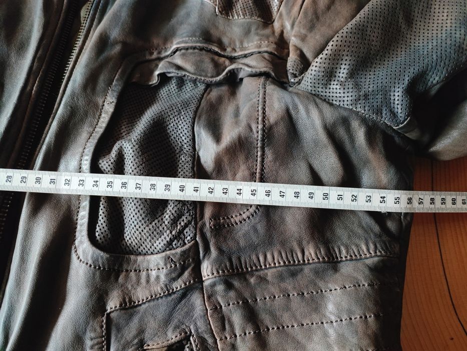 Мъжко Винтидж Cafe Racer  Mesh кожено  яке MCS Marlboro Classics Л