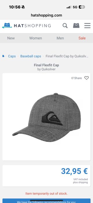 Quiksilver flexfit - шапка с козирка