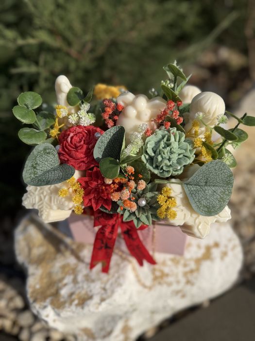 Buchet din ceară de soia parfumată – cadoul perfect, handmade!