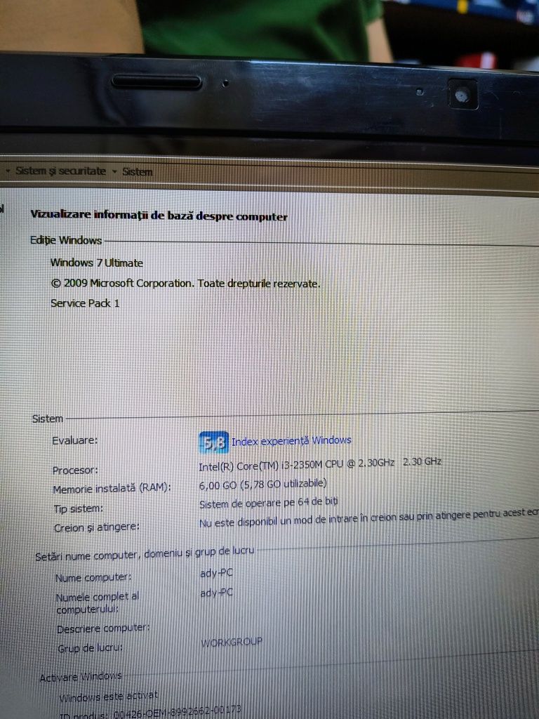 laptop asus model k53s i3-2530m win7 ultimate