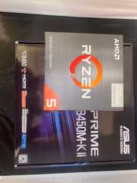Placa de baza ASUS PRIME B450M-K II + procesor  AMD Ryzen 5 5600G 3.9