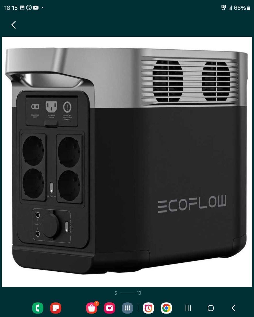 Акумулаторна соларна станция ECOFLOW DELTA 2 батерия зарядно