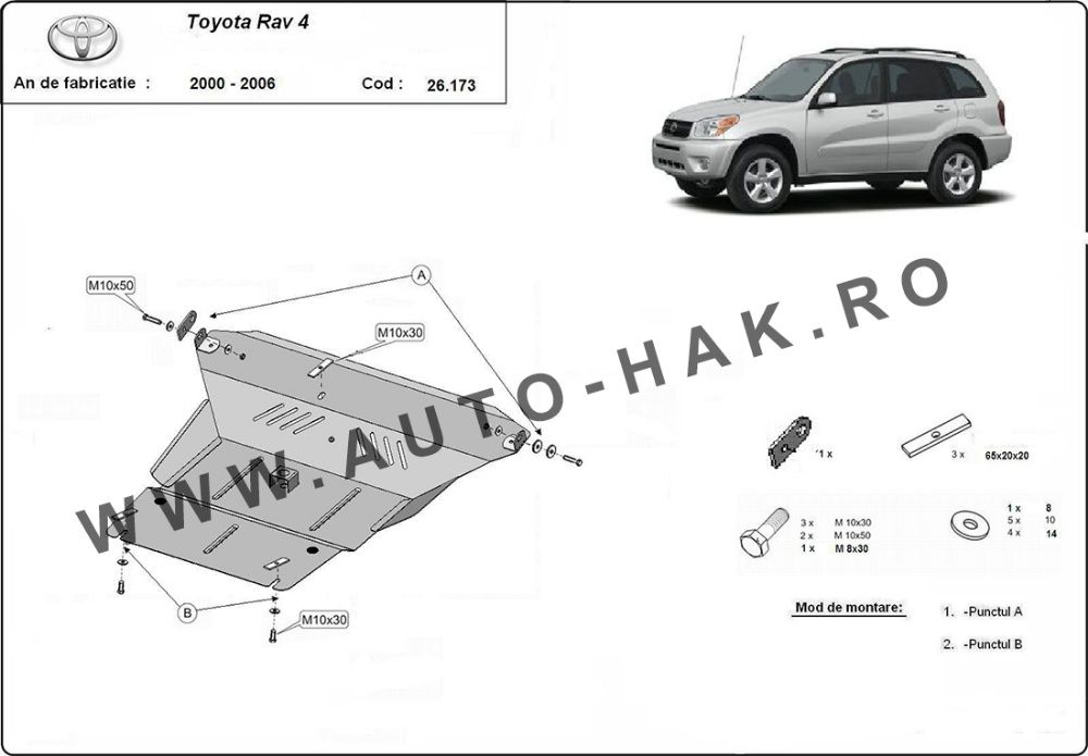 Scut motor metalic Toyota Rav 4 2000-2005