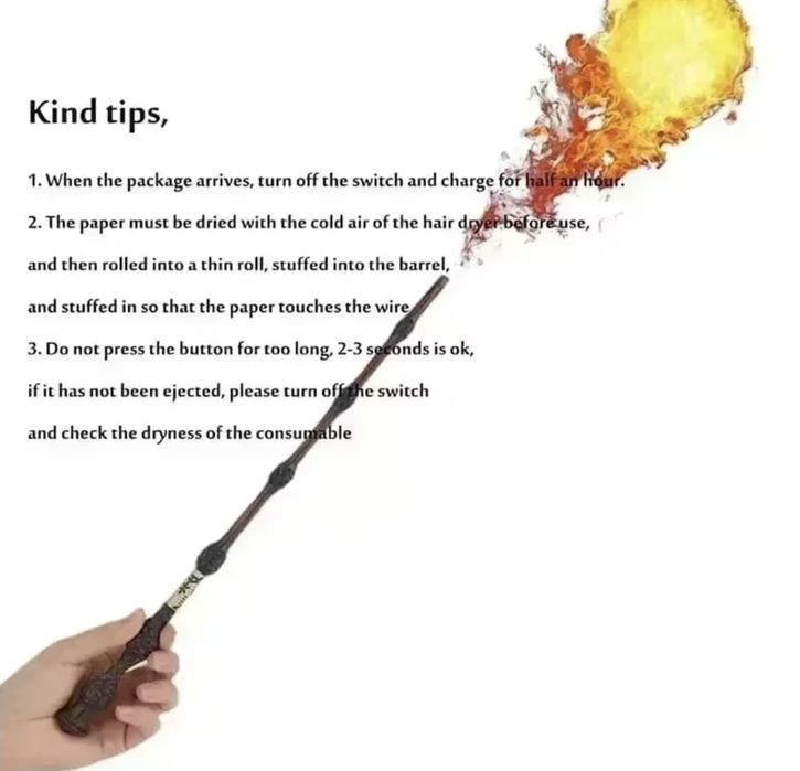 Огнедишаща магическа пръчка Хари Потър / Harry Potter изстрелваща огън