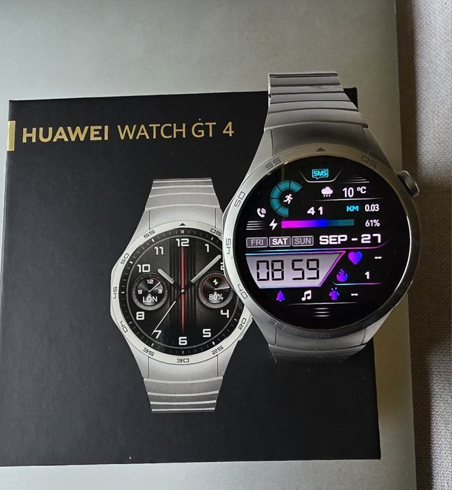 Huawei Watch gt4, impecabil, curea metal Huawei, garanție oct 2026