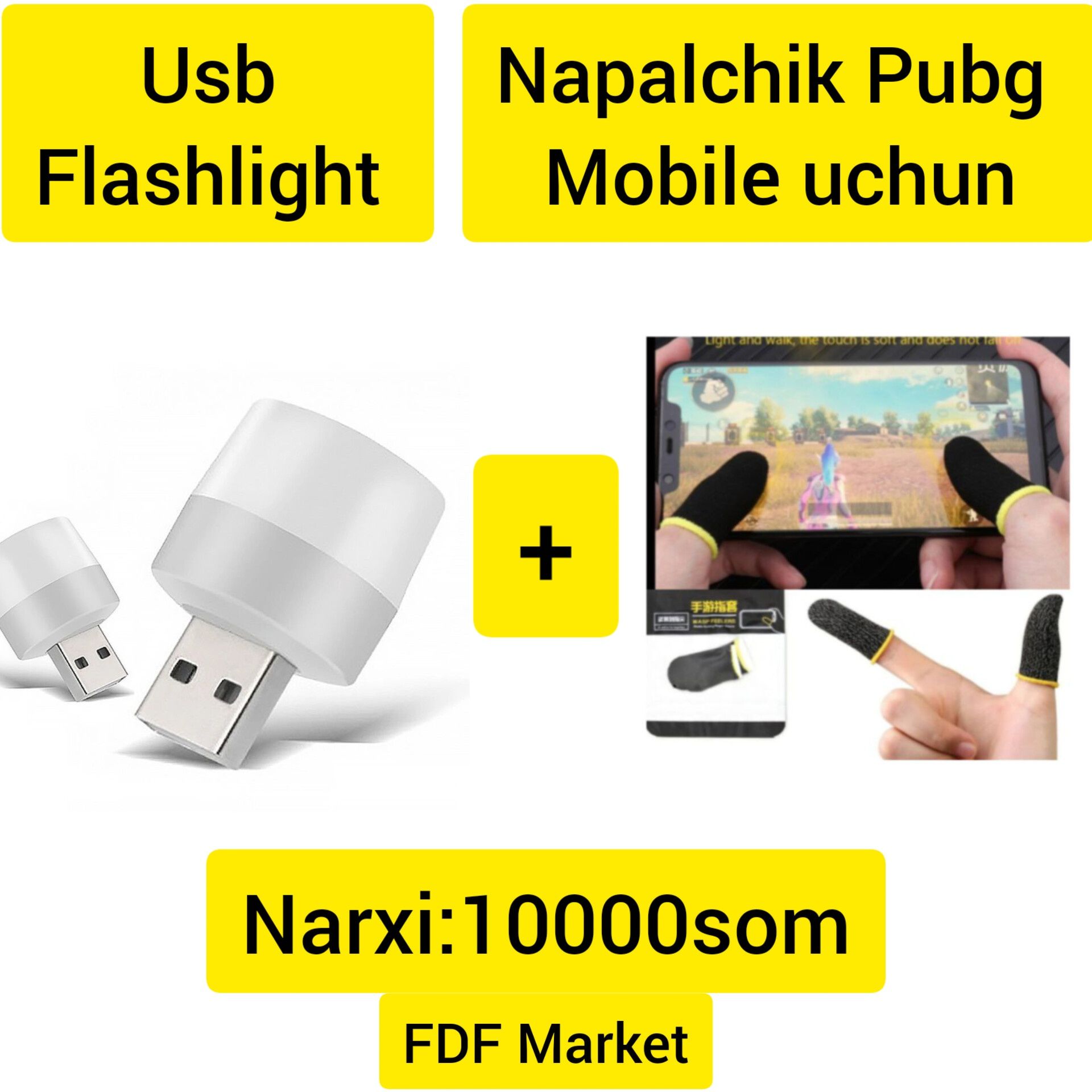 USB Flashlight Aksiya !  Bonusga Pubg mobile uchun napalchik