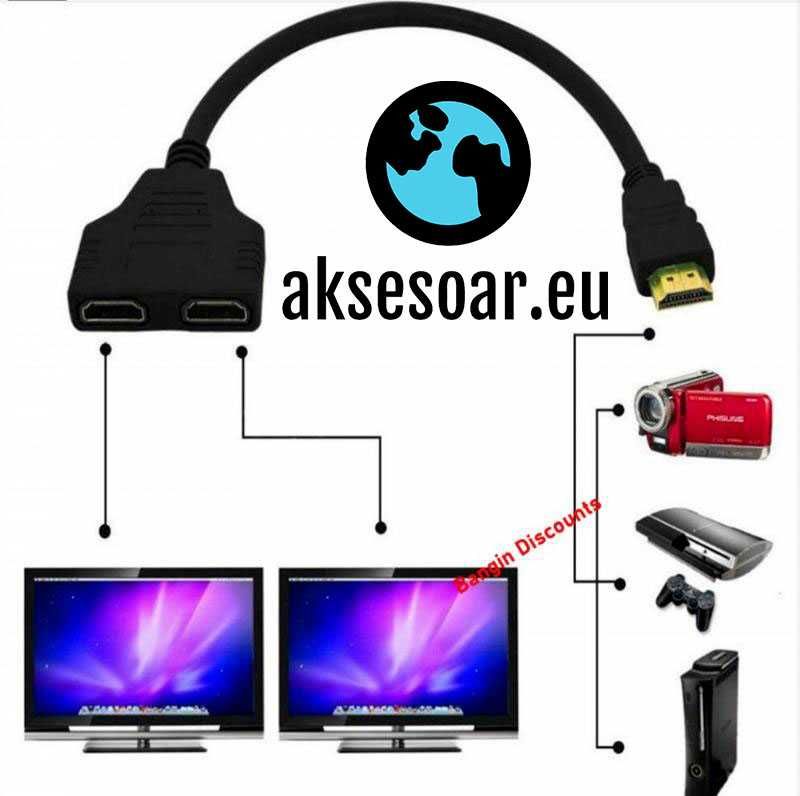 HDMI сплитер кабел HD 1080P 4K видео адаптер 1 вход 2 изходен порт хъб