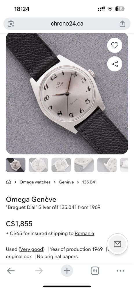 Ceas Omega Geneve Breguet Dial