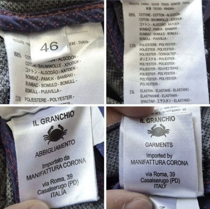 Pantaloni Bărbați Il Granchio Luxury Blu, Gri Închis, 46 IT (W30)
