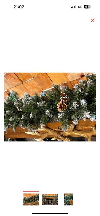 Хвойные заснеженные гирлянды