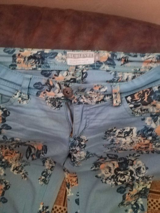 Pantaloni dama inflorati multicolor ,marimea S