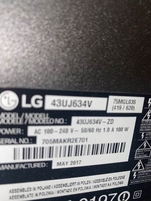 LG smart телевизор смарт 43 инча