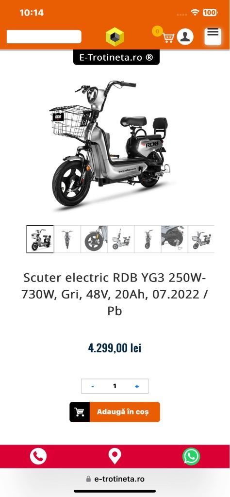 Scuter electric cu pedale fara permis