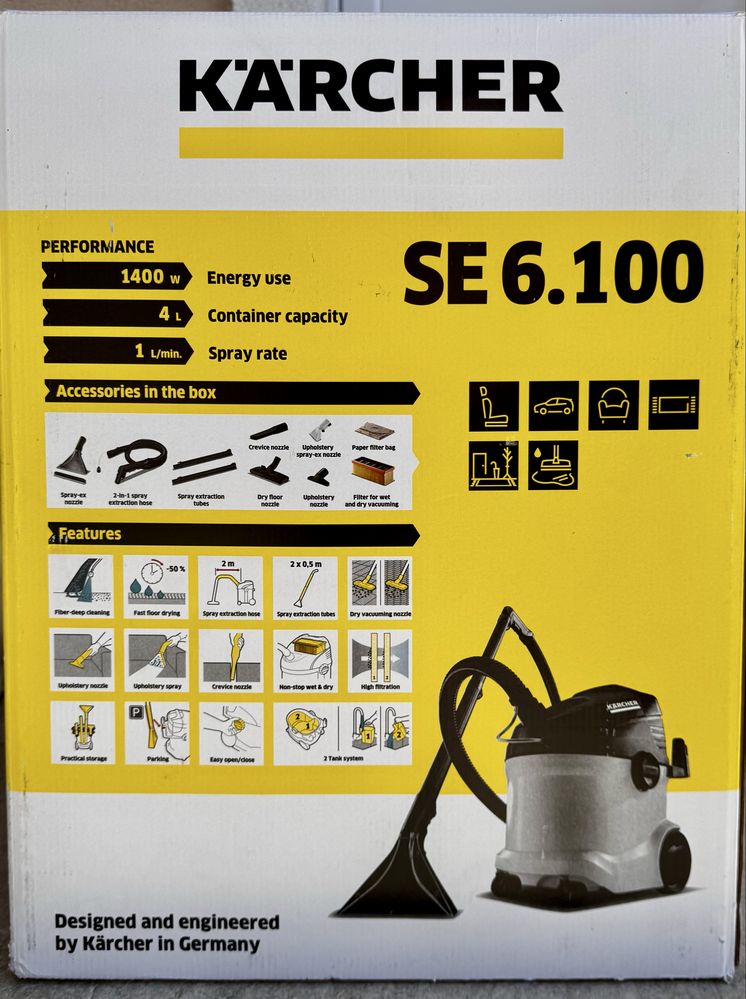 Перяща прахосмукачка Kaercher SE 6.100
