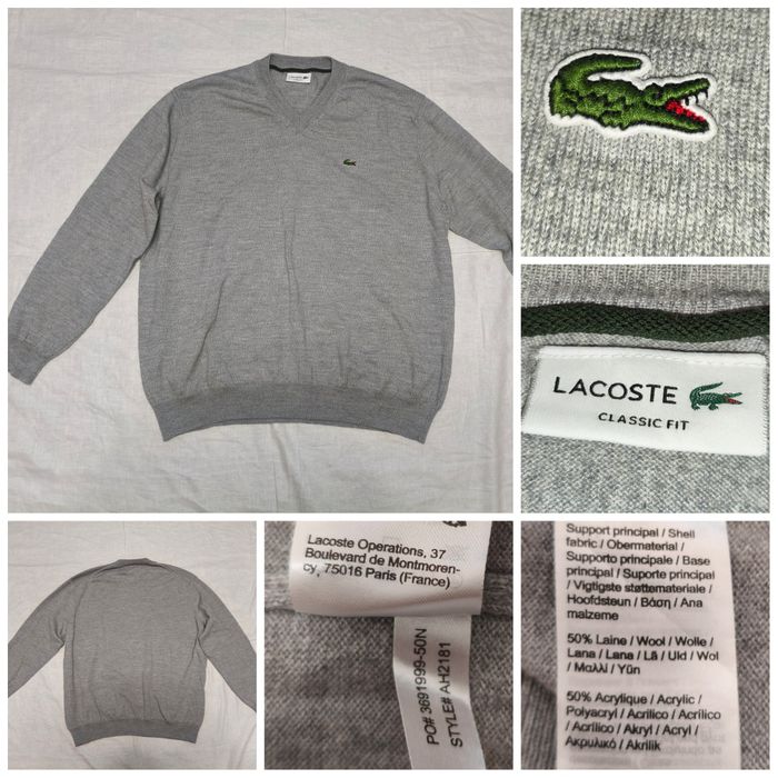 Pulover Lacoste mărime L/XL bărbat lâna wool lînă bluzon casual sport