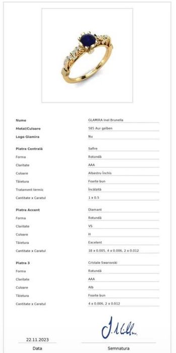 Inel cu safir si diamante Glamira