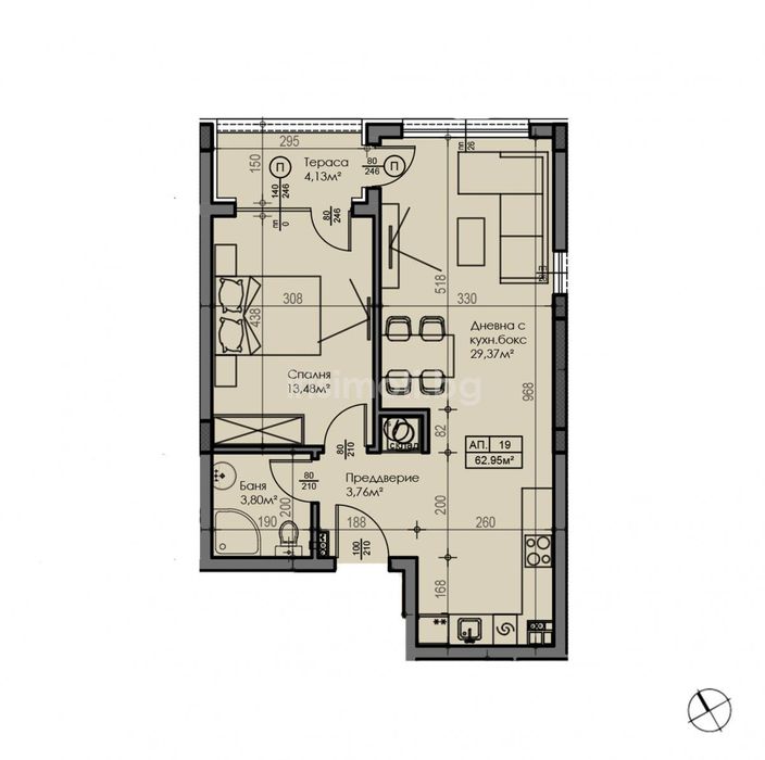 Продава двустаен, €149900, 69кв.м. в Малинова долина