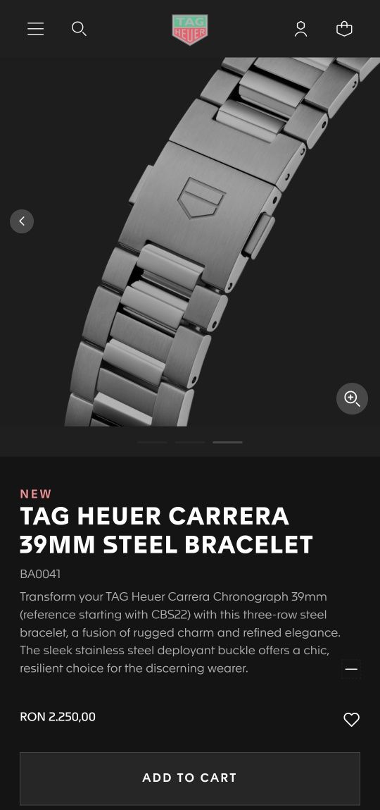 Bratara metalica TAG Heuer 39mm