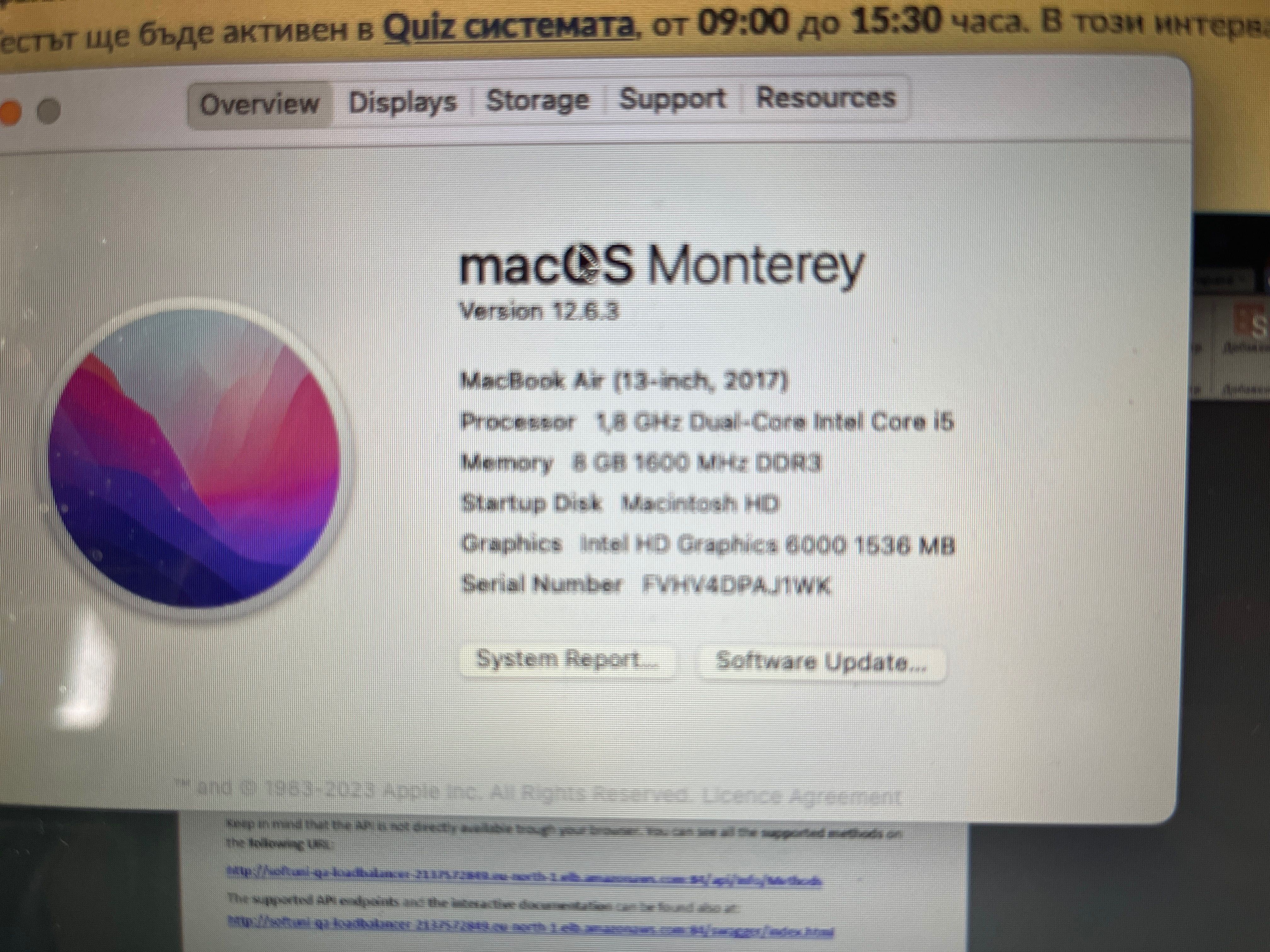 Продавам MacBook Air 13 inch,2017