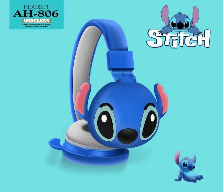 Безжични Bluetooth слушалки Лило и Стич, 3D Слушалки играчка Стич