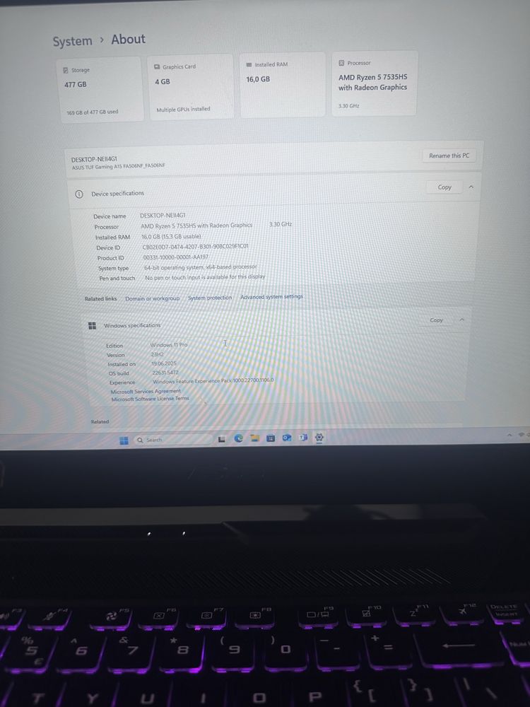 Laptop Asus TUF Gaming A15