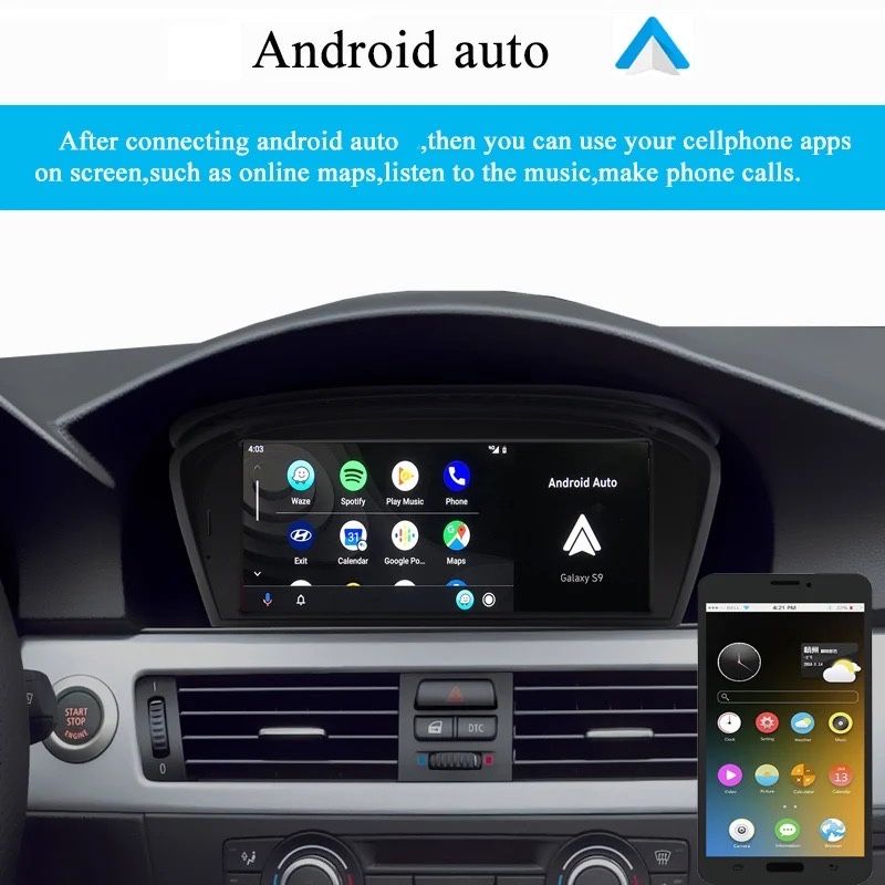 Navigatie Display Android Auto Apple Carplay bmw e90 e60 CIC