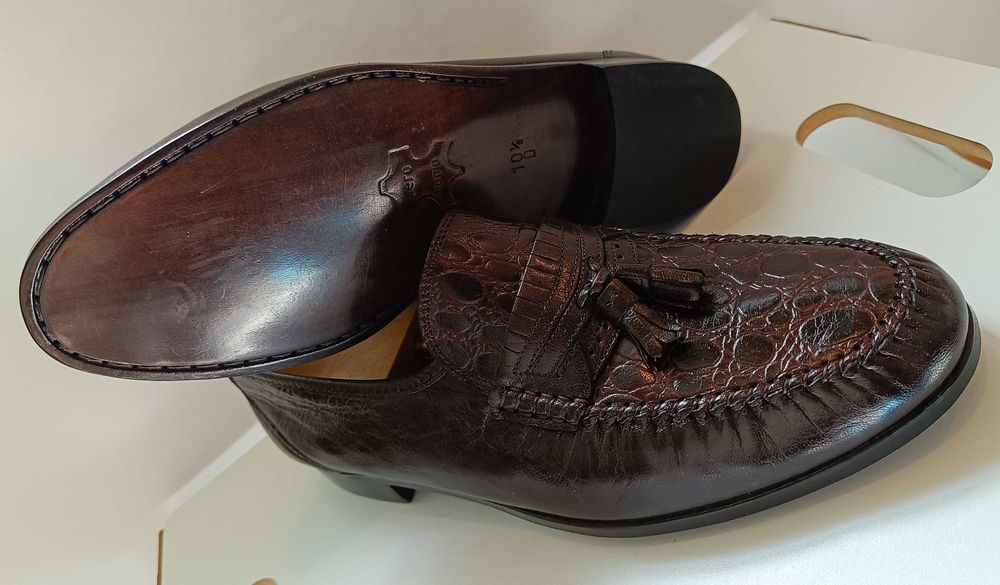 Pantofi loafer de lux 44.5 45 lucrati manual Towncraft NOI piele nat.