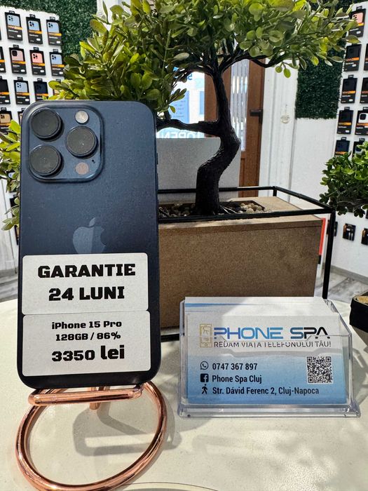 iPhone 15 Pro 128Gb 86% - Din magazin,cu garantie!