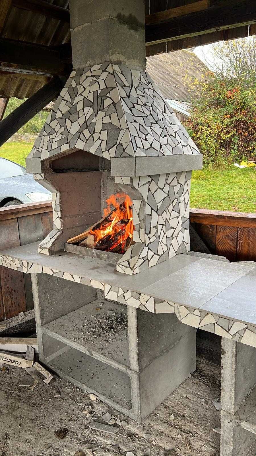 Grătar din beton armat. Grill. Barbeque.