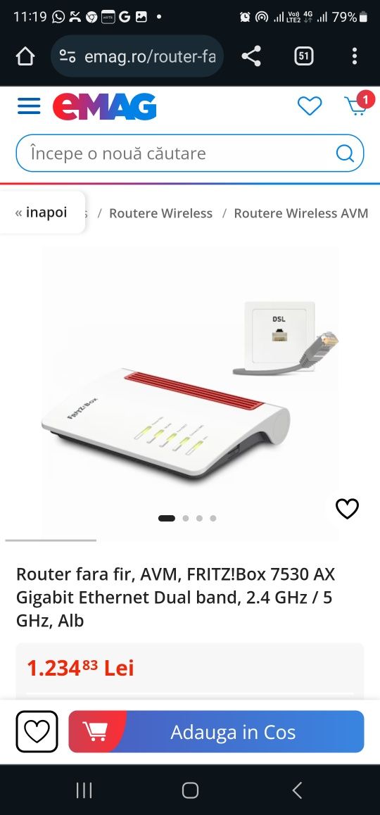 Router fara fir, AVM, FRITZ!Box 7530 AX
