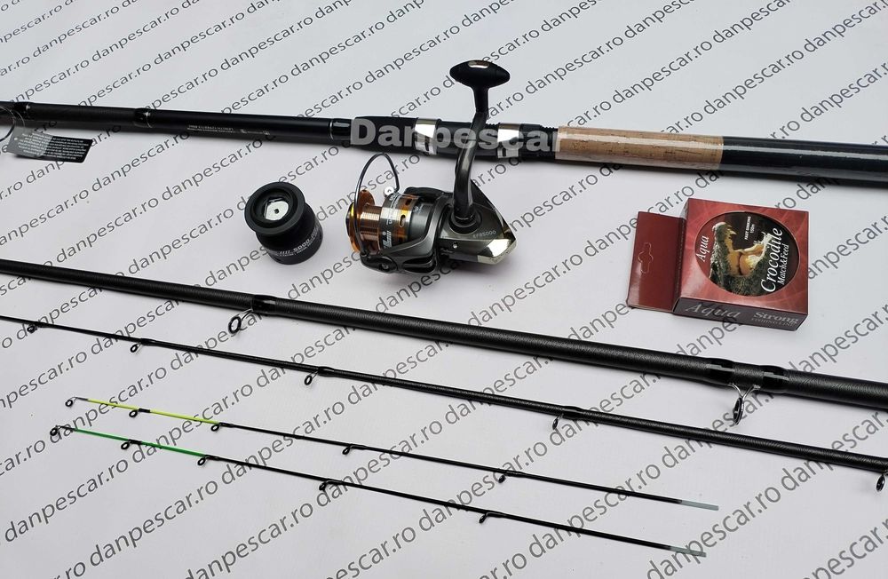 SET FEEDER PRO FL Lanseta Black Panther 3,90m + EFB5000 si 150m fir