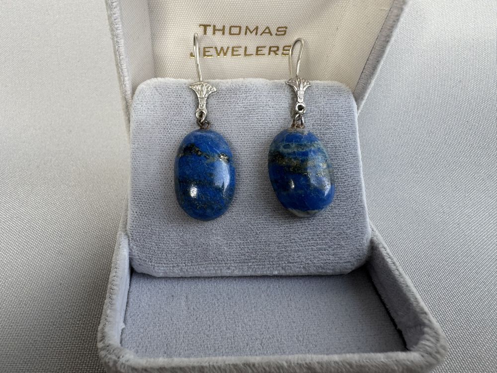 Cercei din argint si lapis lazuli