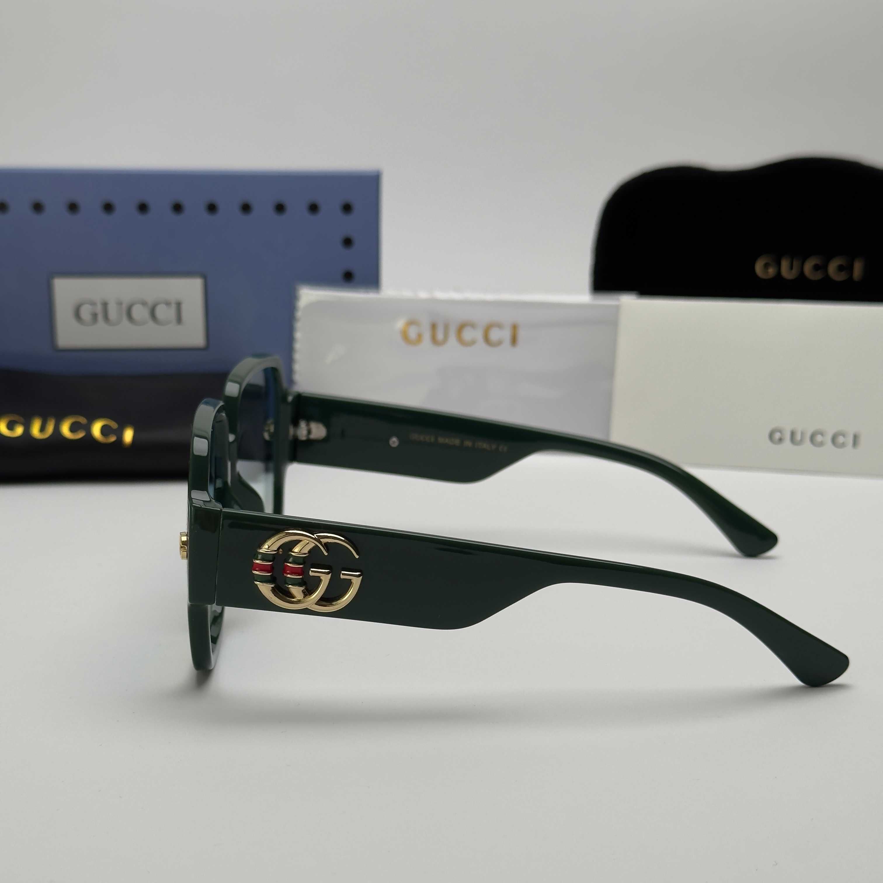 Слънчеви очила GUCCI Oversize Black White Green UV400 CE Big Lenses