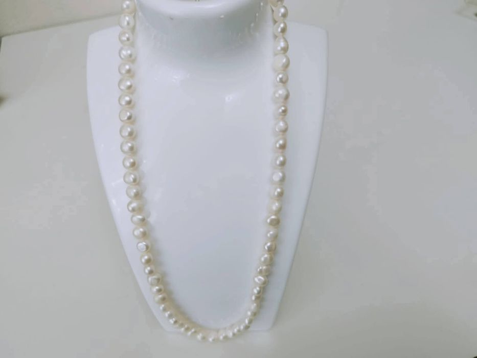 Perle naturale de cultura cu inchizatoare argint 925, placat cu aur