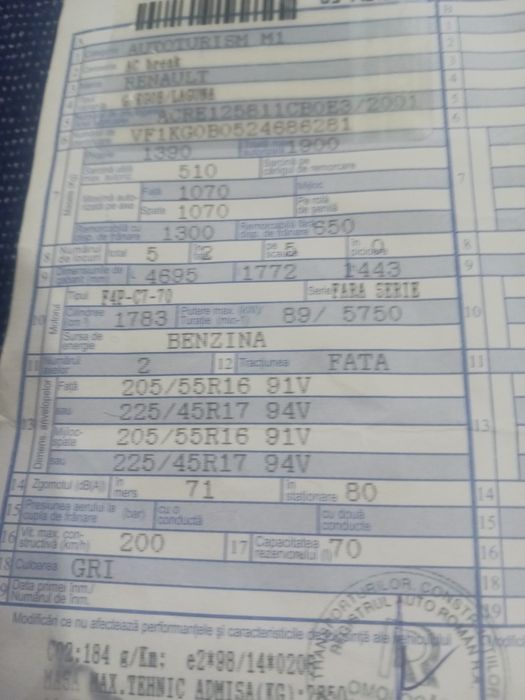 Vând Renault laguna volan pe stânga